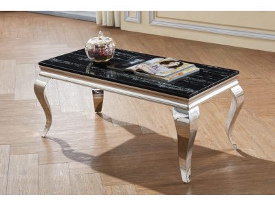 Ariana Marble Coffee Table With Stainless Steel Base