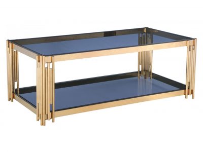 Cleveland Grey Glass Coffee Table Gold