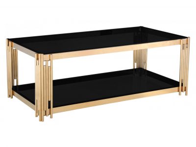 Cleveland Black Gloss Coffee Table Gold
