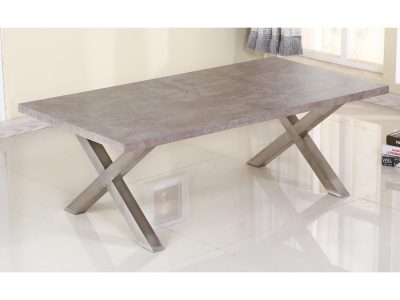 Helix Coffee Table Stone and Brushed Stainless Steel