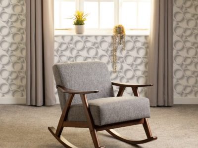 Kendra Rocking Chair Grey Fabric