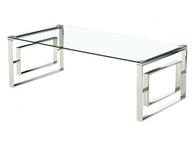 Memphis Silver Clear Glass Coffee Table