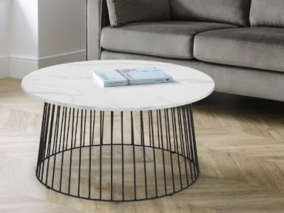 Round Coffee Table White Marble